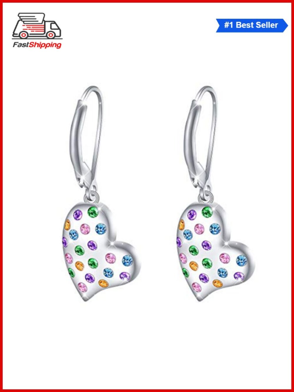 ✨ S925 Sterling Silver Heart Dangle Drop Earrings for Women Jewelry Gift